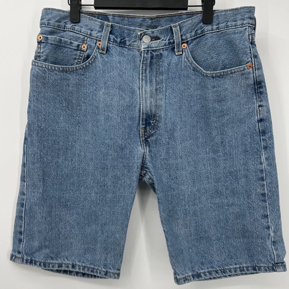 Levi's 505 Denim Shorts Mens 34 Light Wash Jean Shorts Jorts Y2K Skater Casual